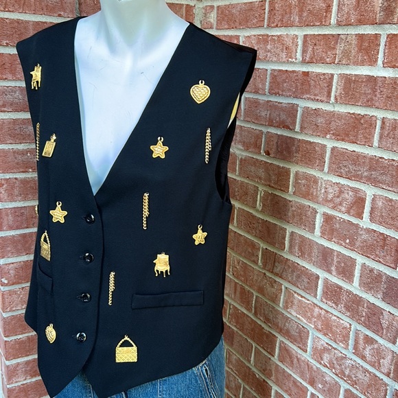 Veleno Sportswear Black/Goldtone Charmed Women’s Vest - Picture 4 of 8
